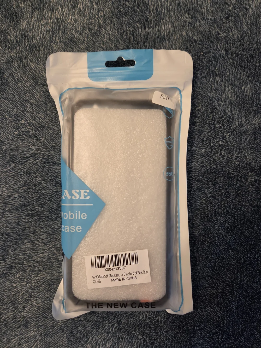 S24 Dark Blue Phone Case with Ring Kickstand, Camera Cover, Screen Protector NEW